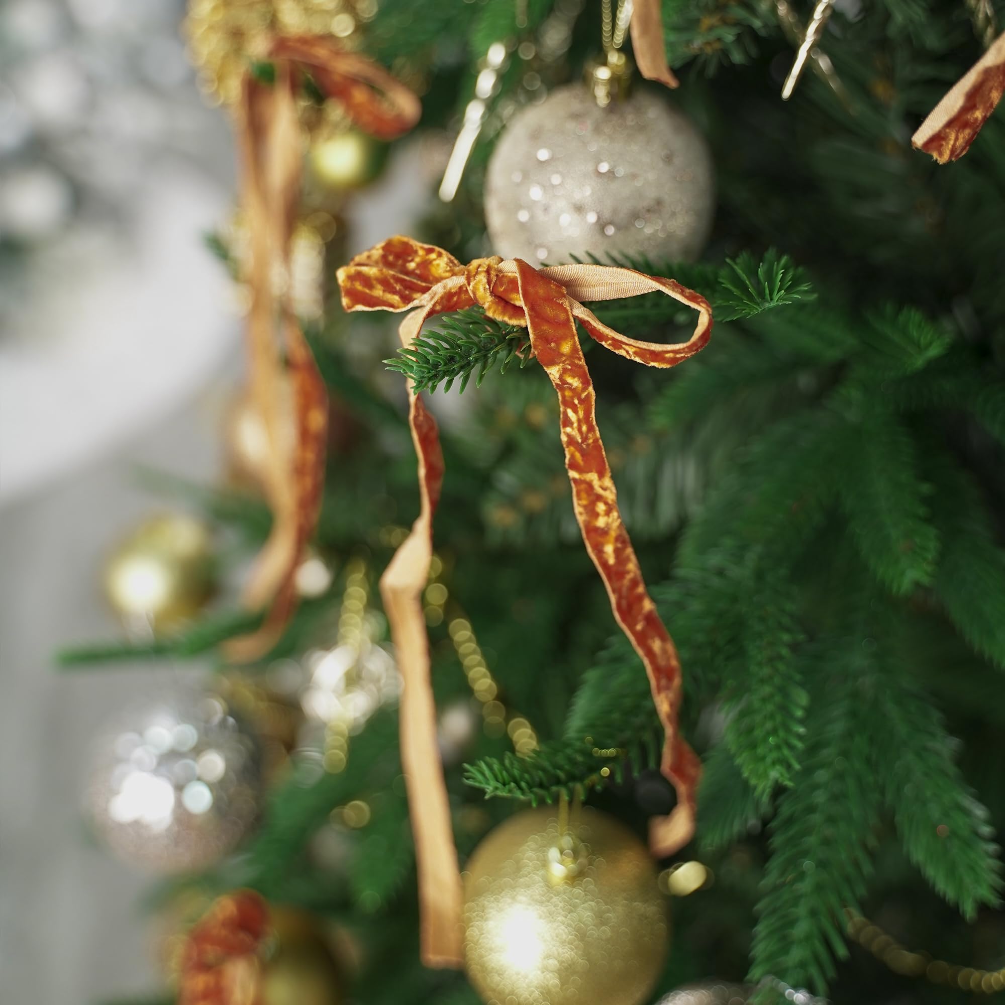 MAYREEL 4 Inch Pink Crushed Velvet Ribbon Wired Extra Wide For Christmas Decorations