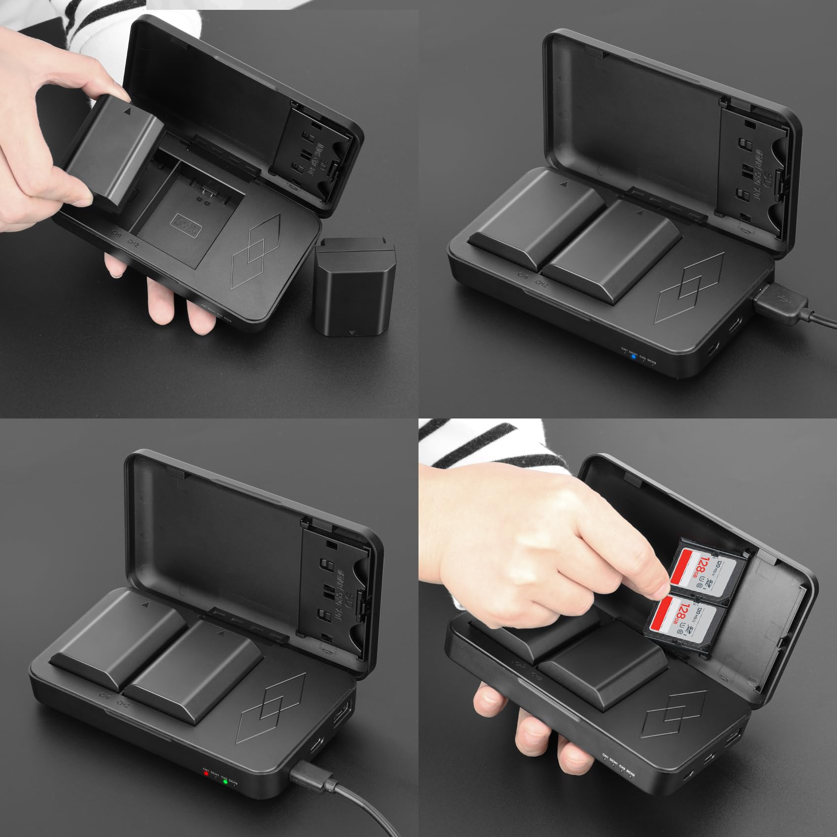 JYJZPB 2X EN-EL15C EN-EL15B Batterie et Chargeur de Batterie EN-EL15a pour Nikon D7500, D750, Z6, Z7, D500, D600, D610, D810, D800, D800E, D710E, D850, D7000, D7100, D7200