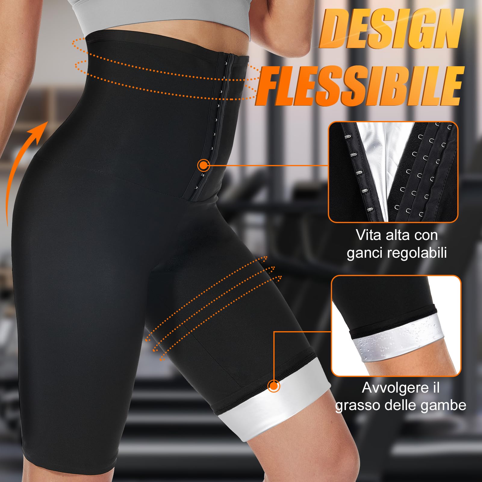 Kiiwah Pantaloni Dimagranti Donna Sauna Vita Alta Leggins Sportivi Tuta Per Sudare Snellenti Yoga Corsa