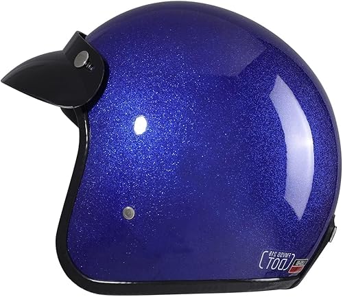 Miniatura 7 de Harssidanzar Casco de motocicleta retro 34, estilo vintage, para hombres y mujeres, aprobado por DOT, CU601