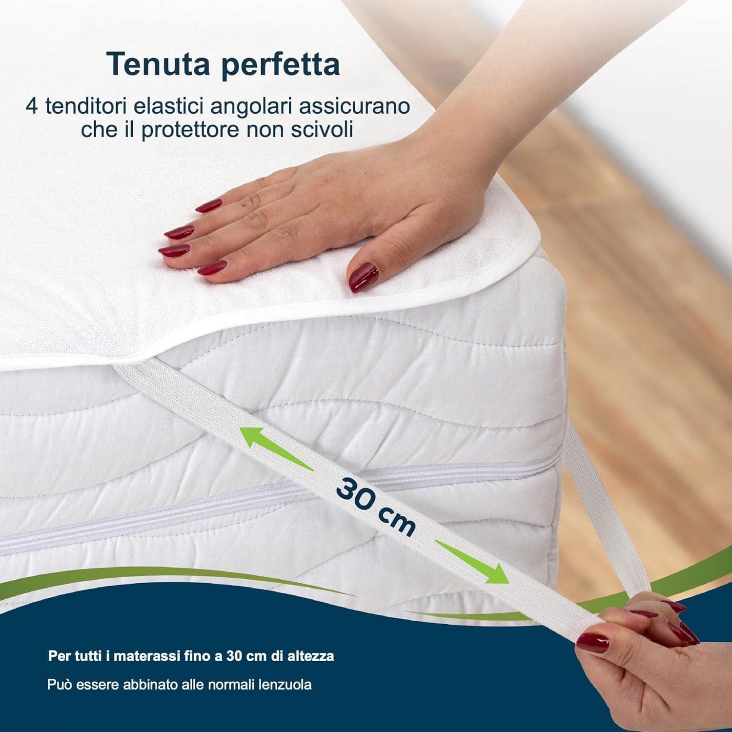 Sensalou Coprimaterasso impermeabile 50x90 cm letto per bambini – Culla e Lettino Neonato – Antiacaro e Lavabile a 95 °C – Morbido e silenzioso