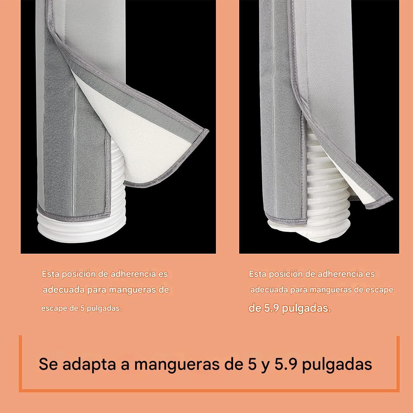 Funda Aislante para Manguera de AC,Aislamiento Para Tubos De AC Con 2 Correas De Hebilla | Accesorios Para Electrodomésticos De Garaje Casa Oficina
