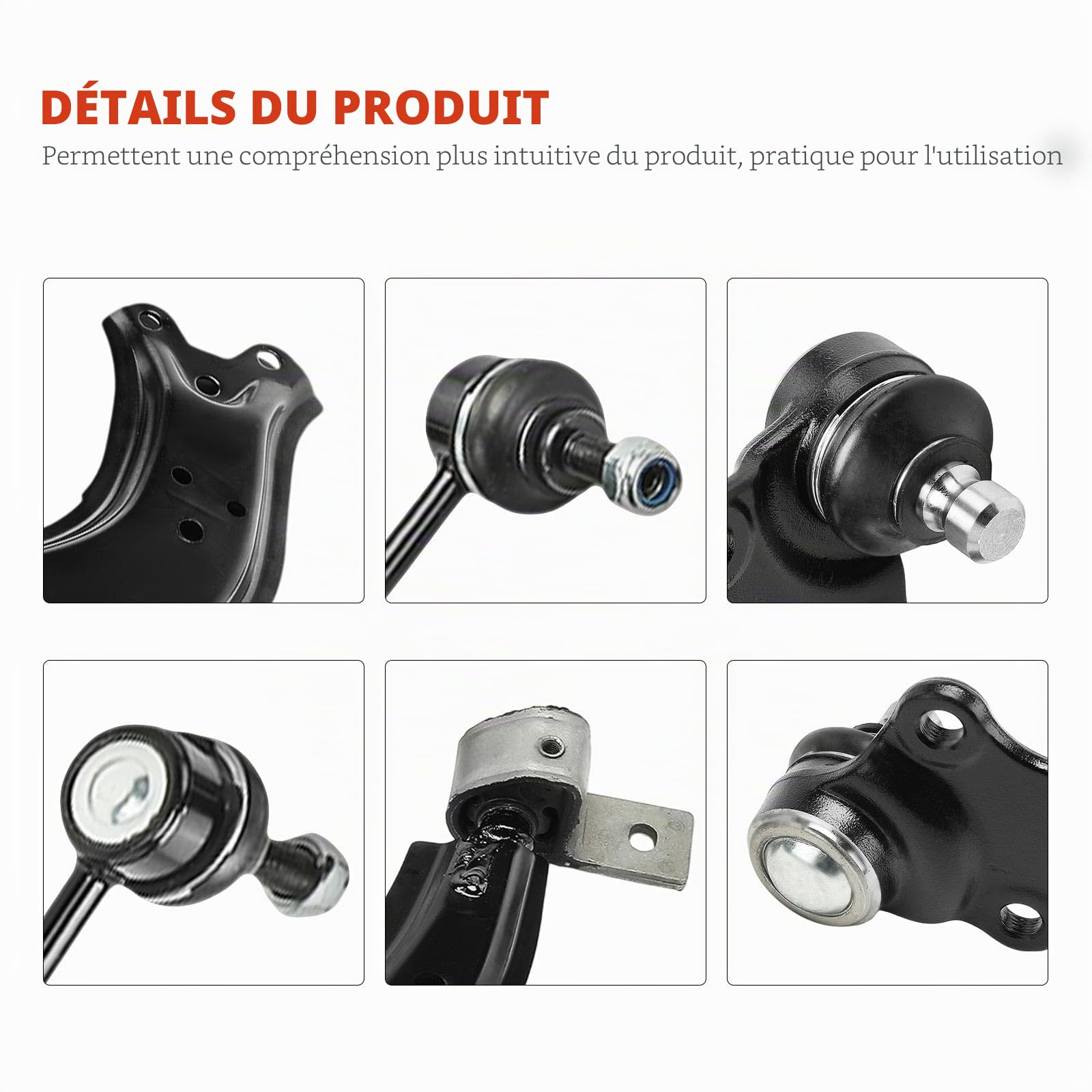 Frankberg 6x Kit de Bras de Suspension Avant Gauche Droite Compatible avec Xsara N1 Partner Combispace 5 G Xsara Coupé N0 Xsara Break N2 Partner Camionnette/MPV 5 G Remplacer# 3520H5
