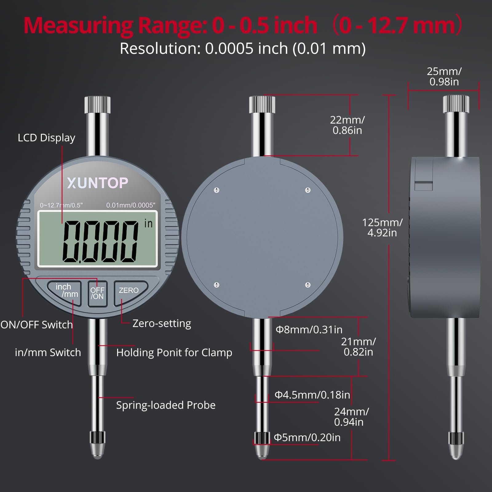 Dial Test Indicator Contact Mitutoyo Steel Needle Contact Point For ...