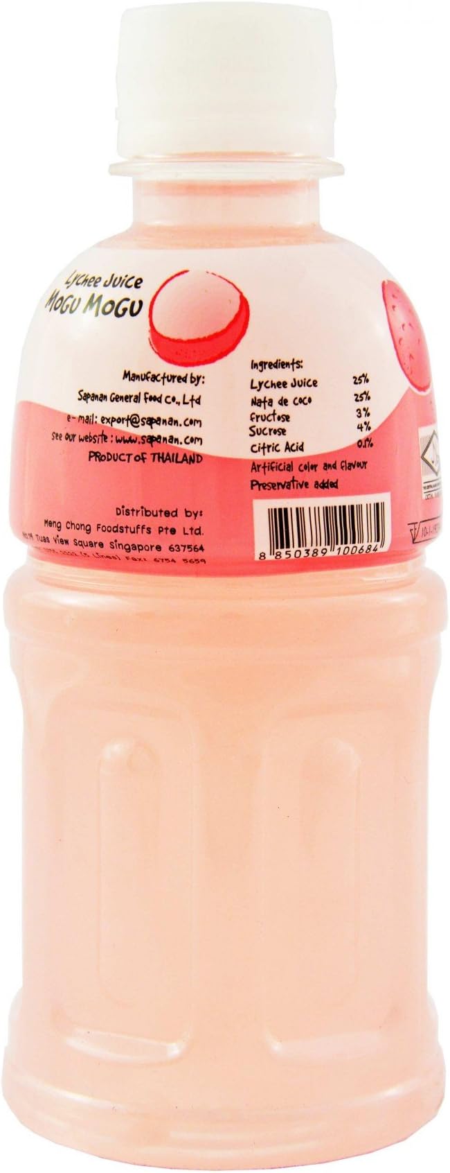 Mogu Mogu Juice with NATA De Coco, Lychee, 10.82 Fl Oz. (Pack of 6)