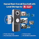 Tapo 2K+ Wired or Battery Powered Smart Video Doorbell with Chime - 180° Field of View, Person/Vehicle/Package Detection, Ring Call, 2-Way Audio, Subscription-Free Local Storage or Optional Cloud,D225