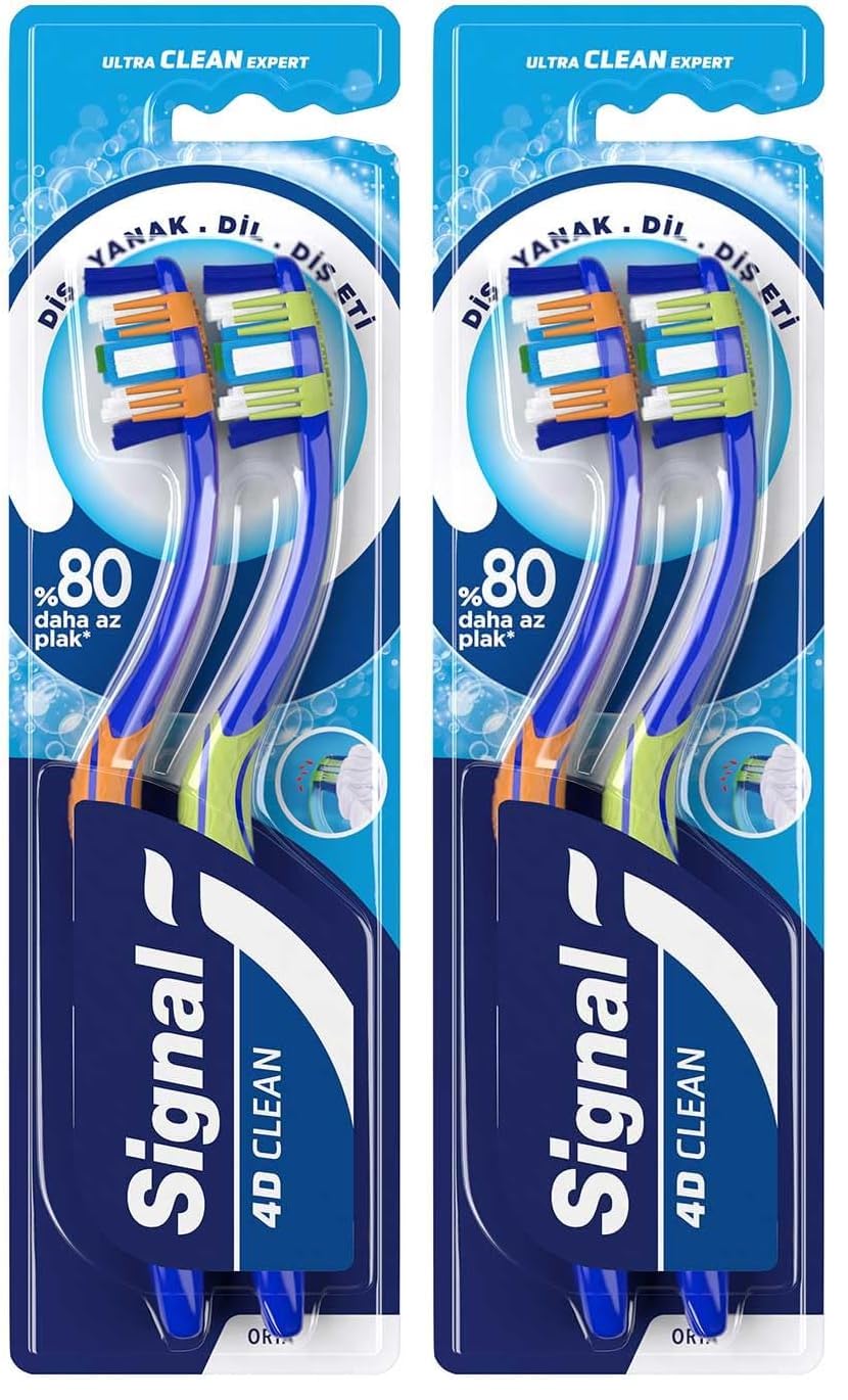 Signal Ultra Clean Expert 4D Clean Diş Fırçası 1+1 Orta (2 paketi)