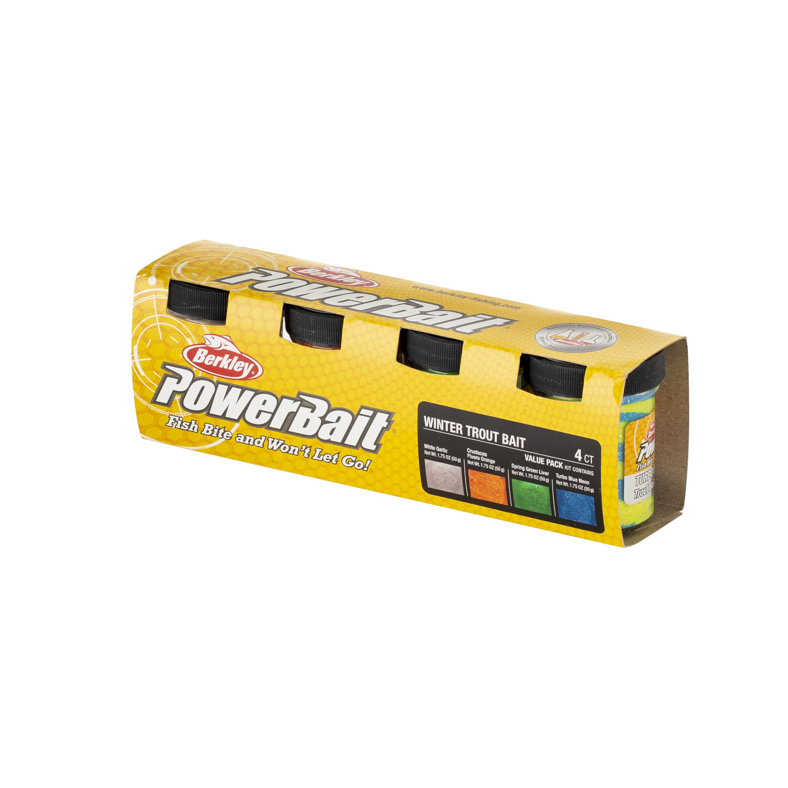 Berkley PowerBait Trout Dough Season Pack, 4 colori e sapori per la pesca alla trota tutto l'anno, esche profumate e modellabili per laghi, fiumi e torrenti, tutti i livelli di abilità
