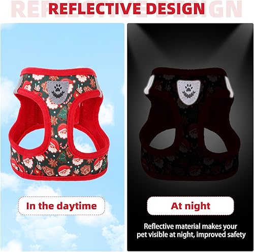 Miniatura 10 de Arnés de malla suave para cachorros, juego de arnés y correa para perros pequeños, arnés ajustable y cómodo con diseño reflectante para cachorros y
