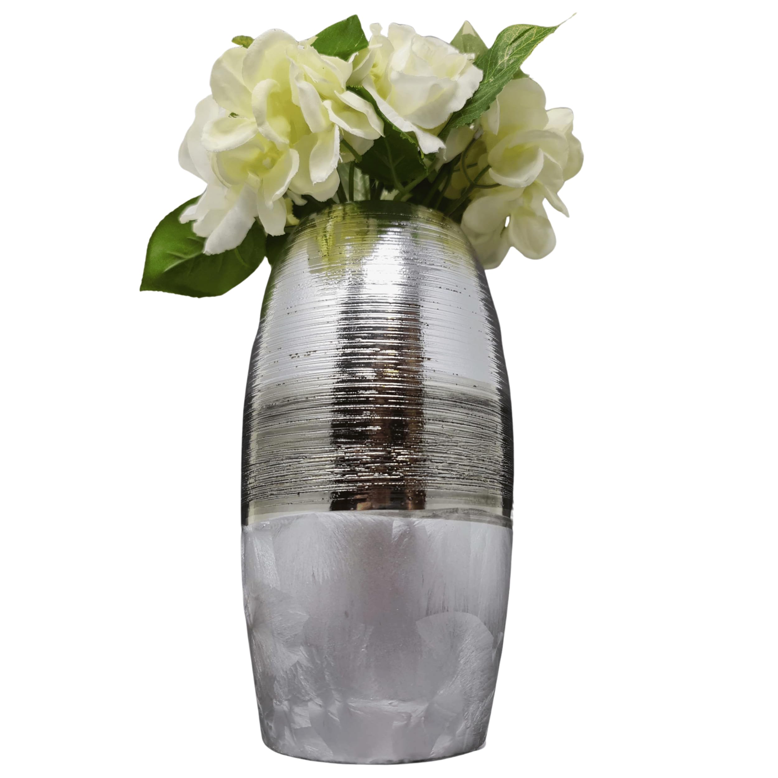 Vaso decorativo in ceramica argentata H40 Silver | Maisons du Monde