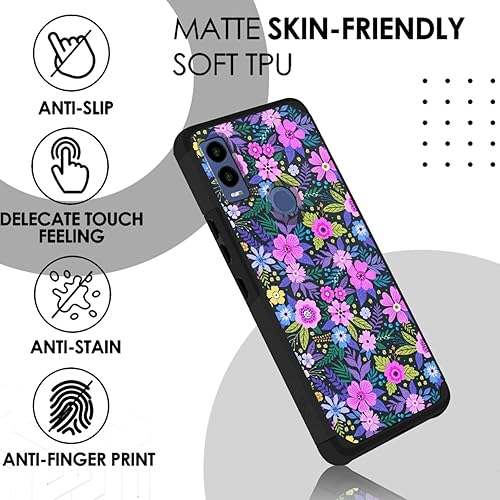 Miniatura 4 de TJS Funda para Cricket Innovate E 5G (solo versión E, juego de 2 cámaras), con protector de pantalla de vidrio templado híbrido de doble capa