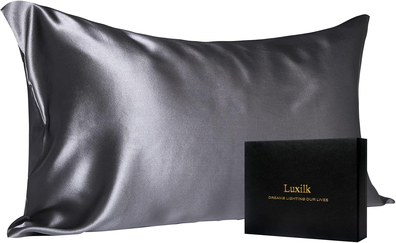 dark grey silk pillowcase