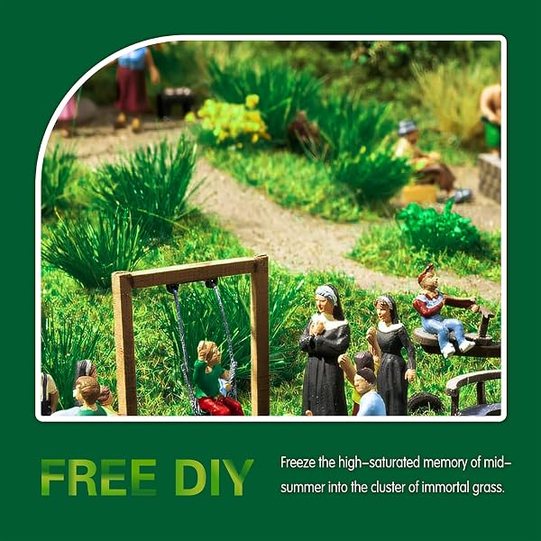 RHQFDM 120 Pflanzen Modellbau Gras Static Grass Tufts Statische Grasbüschel Deko Miniatur FüR DIY Eisenbahn Zug Kunstrasen Klein Landschaft - 5