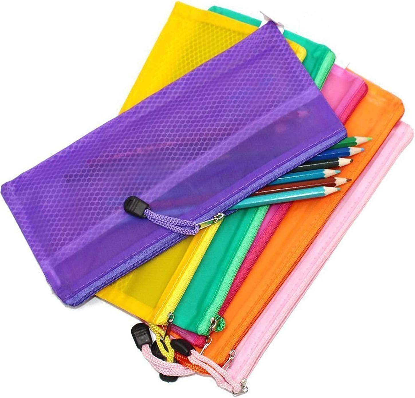 MORE BUY Multipurpose Waterproof ‎CHEQUE SIZE Zipper Pouches Document Holder Stationery Storage Bags Cosmetic Pouch Travel Organizer for Docoments/Certificates/Marksheet/Medical Files (‎CHEQUE SIZE Multicolour, ) (Pack of 5)