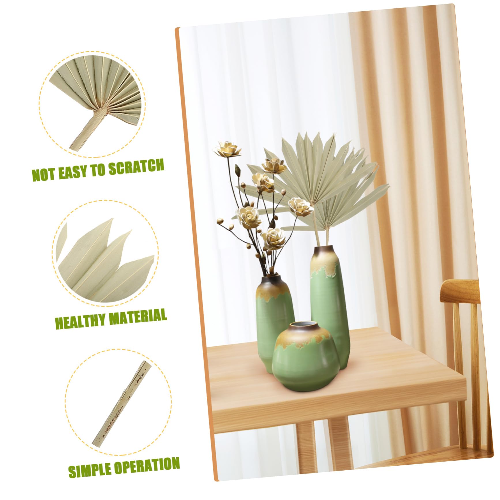 Alipis 4pièces Décoration De Fleurs Séchées De Palmier Arrangement Floral Ornement Naturel pour Maison pour Événements Et Fêtes