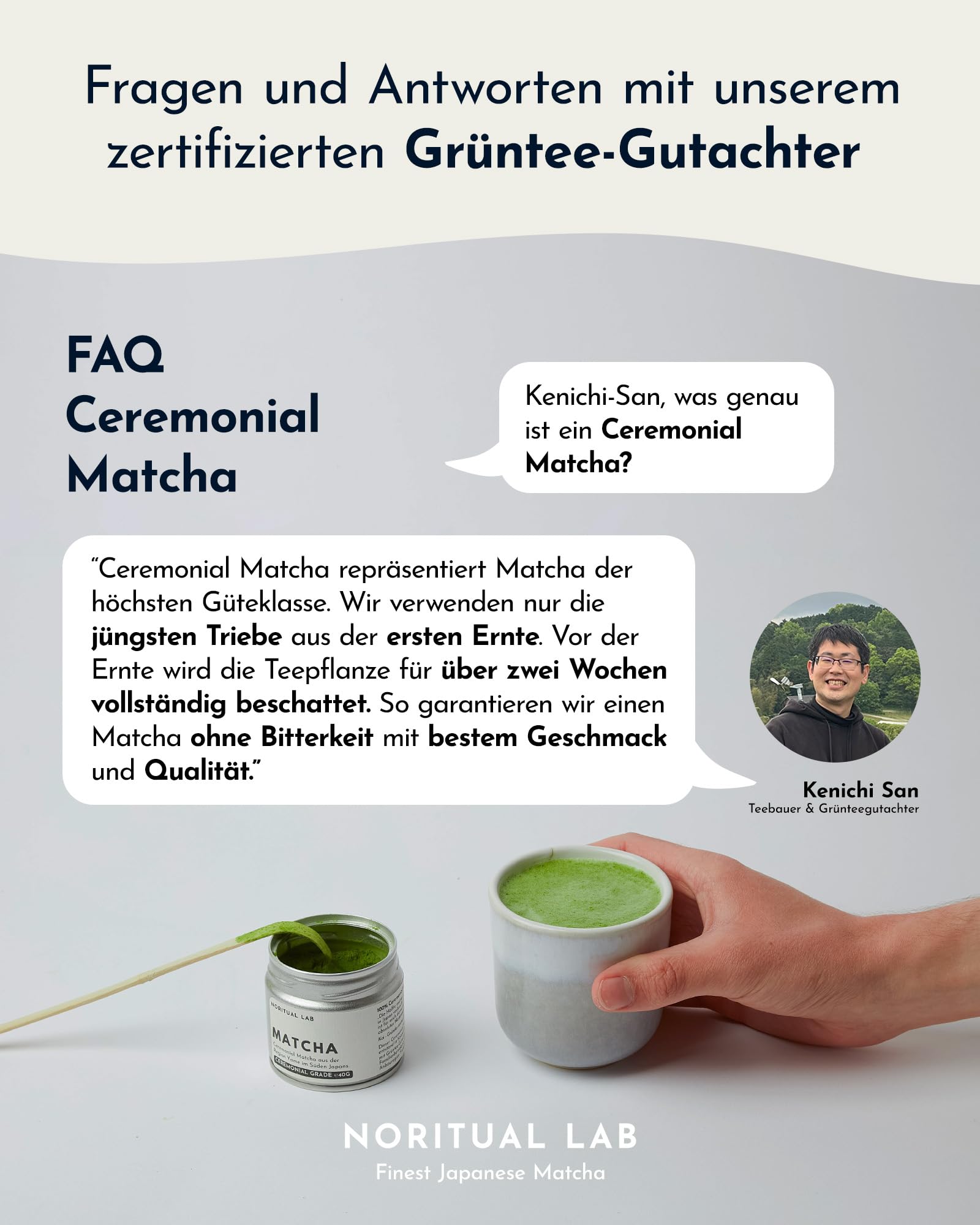Ceremonial Matcha - Reines Matcha Pulver aus Japan - Ceremonial Grade - Original Matcha Grüntee - Erste Ernte - 100% Natürlich und Laborgeprüft