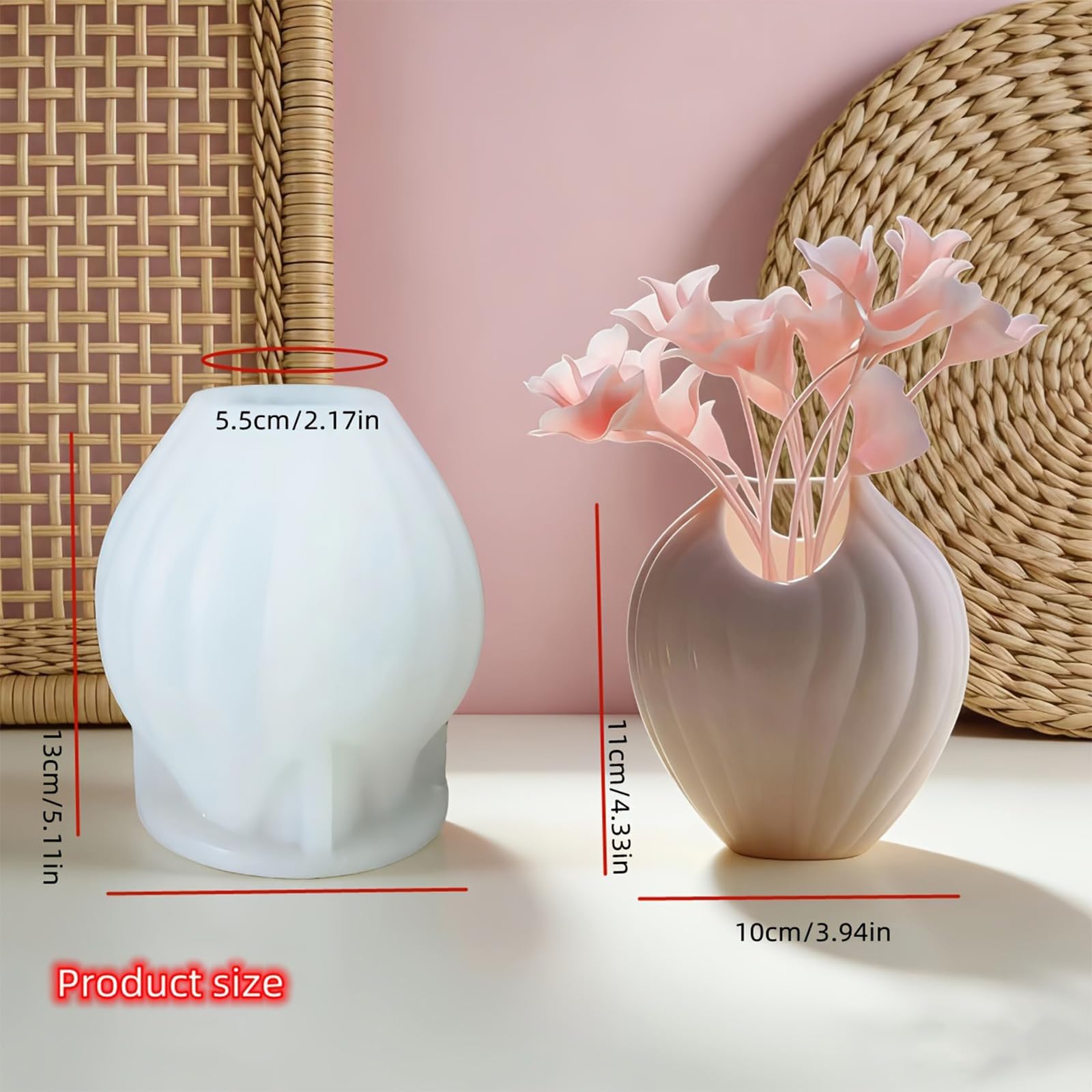Stampo in silicone artistico per vaso conchiglia in cemento e tazza candela decorativa progetto artigianale contenitore per fiori in cemento silicone flessibile per artigianato