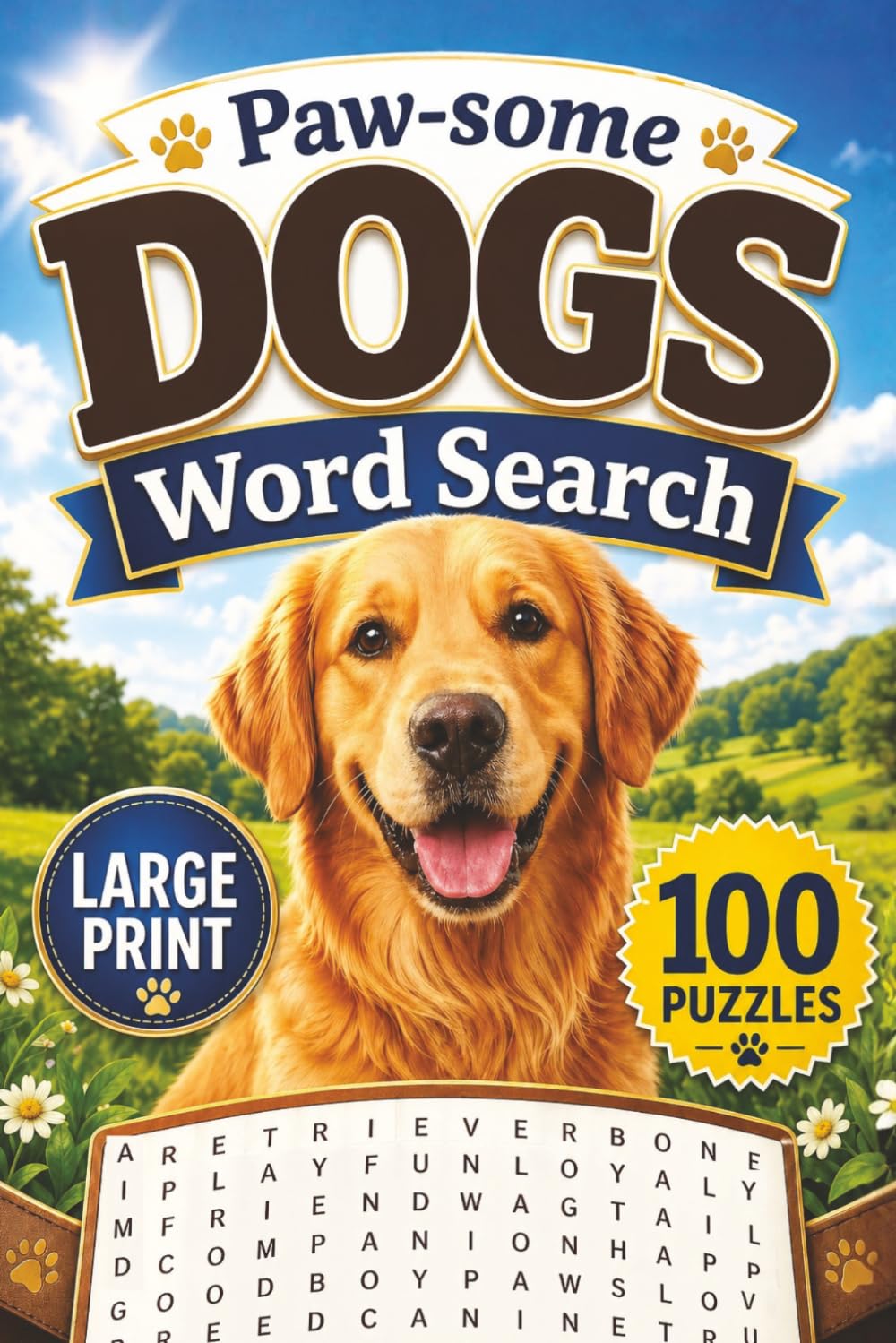 Paw-some Dogs Word Search: 100 Large Print Dog-Themed Puzzles for Adults, Seniors, Dog Lovers, and Pet Parents