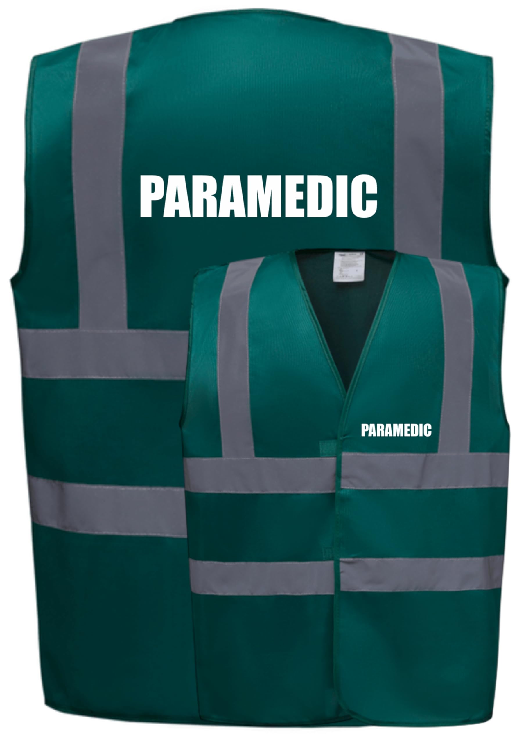 Brook Hi Vis Uk Unisex Green Medic Hi Vis Viz Safety Vest Waistcoat, Reflective High Visibility En471 Bs,