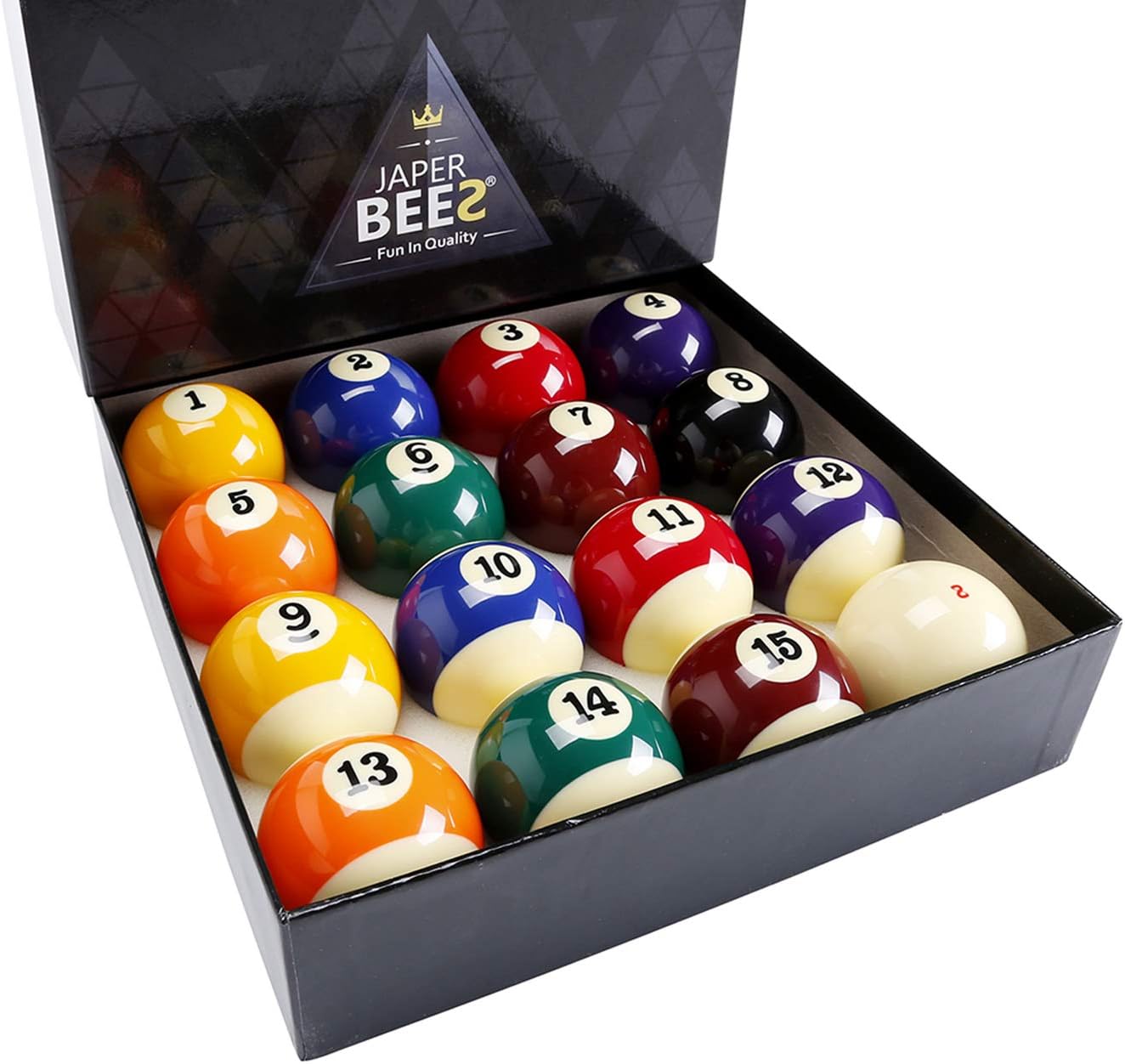 JAPER BEES Pool Balls Set Professional Pool Table Billiard Balls Regulation Size