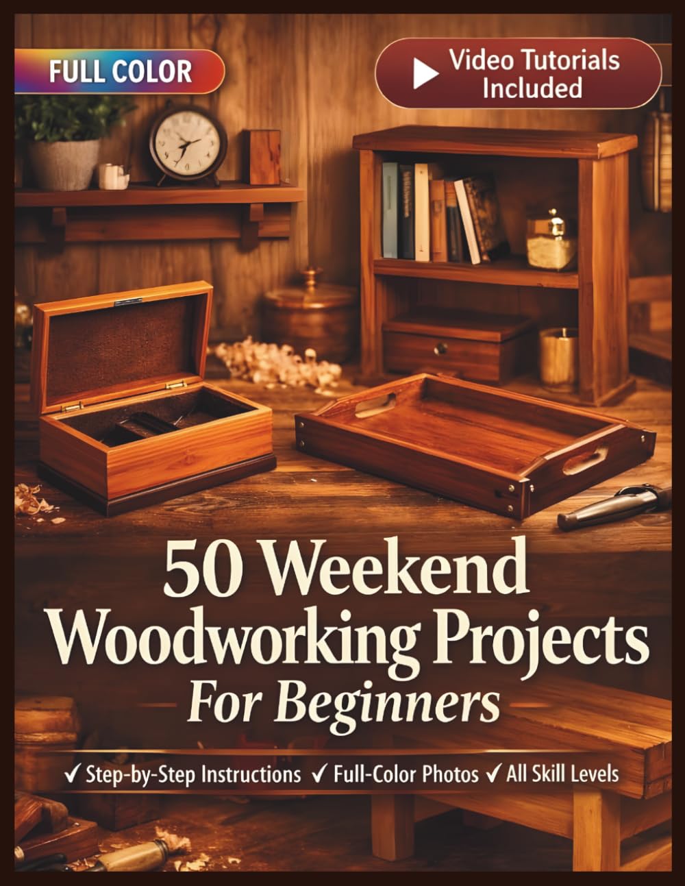 50 WEEKEND WOODWORKING PROJECTS FOR BEGINNERS: A Fully Illustrated Guide to Handcrafted Furniture & Home Décor | Video Tutorials Included (50 CRAFTS AND HOBBIES PROJECTS)