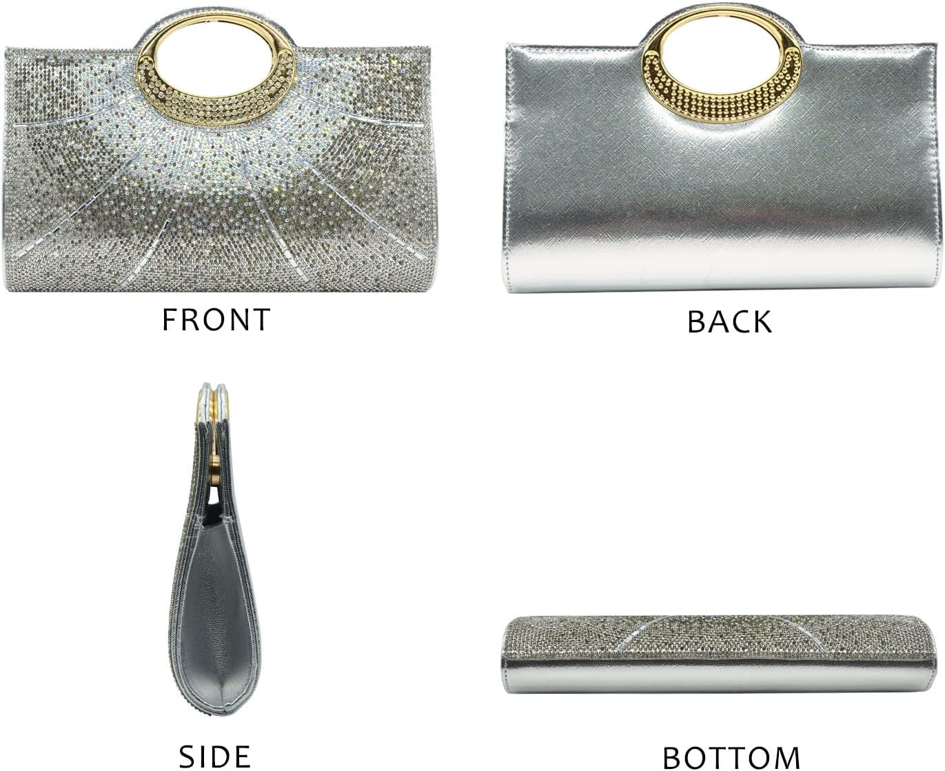 Labair Rhinestone Clutch Purses for Women Sparkly Evening Bag Wedding Party Formal Handbags.