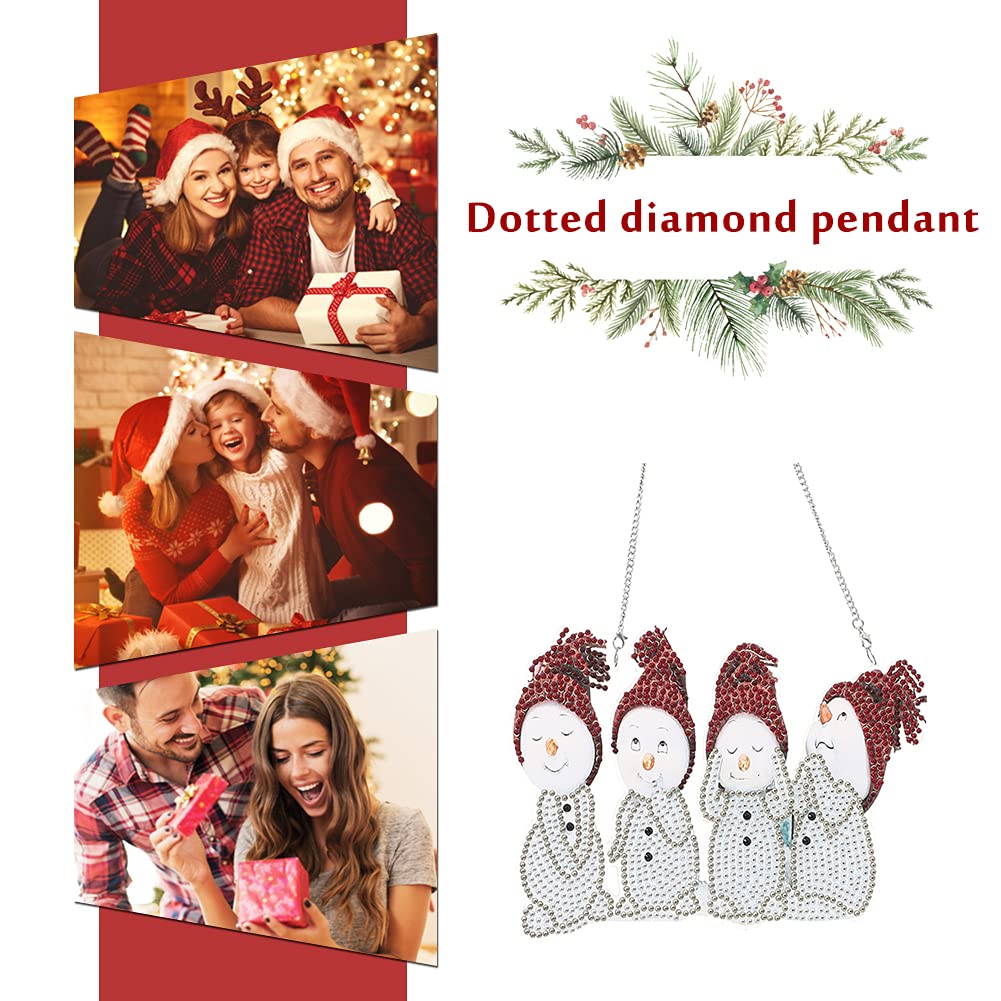 DOMROM Weihnachts Diamond Art Anhänger - DIY Diamant Malerei Für Fensterdekoration