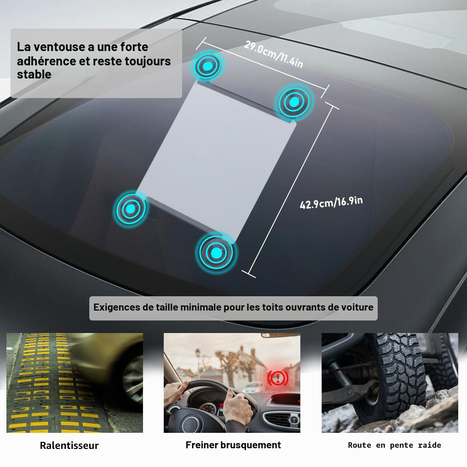 Starlink Mini support à ventouse pour voiture : support de voiture portable puissant pour réception satellite stable, fenêtres et auvents