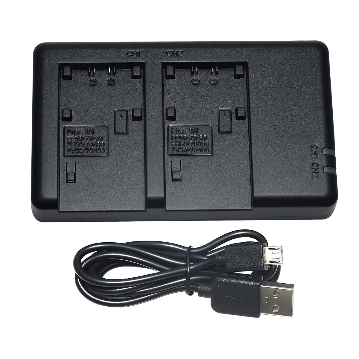 DSTE 2-Stück Ersatzakku Set NP-FV70 Batterie + Dual-Ladegerät USB kompatibel mit Sony HDR-CX210 HDR-CX220 HDR-CX230 HDR-CX260V HDR-CX290 HDR-CX300 HDR-CX305 HDR-CX330