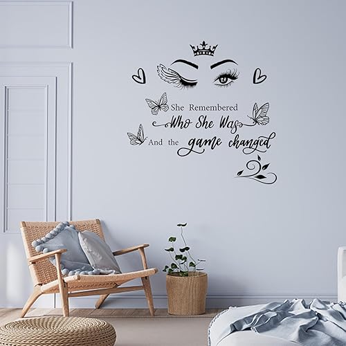 PLIGREAT Calcomanías de pared con citas inspiradoras, pestañas de vinilo extraíbles, calcomanías de pared para dormitorio, sala de estar, salón de