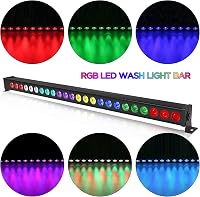UKing RGB LED Falmosó Fénysáv 24x3W - Távirányítós DMX Diszkó Fényeffekt Szett, Zenére Villogó Színes Parti Világítás DJ Rendezvényekhez - 2 5