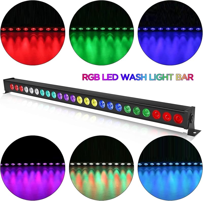 UKing RGB LED Falmosó Fénysáv 24x3W - Távirányítós DMX Diszkó Fényeffekt Szett, Zenére Villogó Színes Parti Világítás DJ Rendezvényekhez - 2