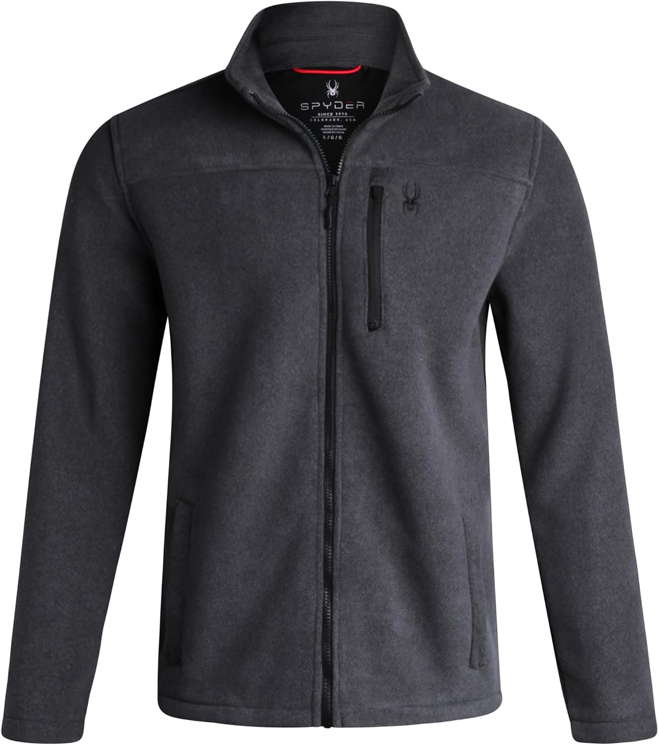 Spyder Mens Fleece Jacket - Soft Polar Fleece Sherpa Lined UPF30+ Midweight Zip Up Jacket - Warm Outerwear Jackets for Men