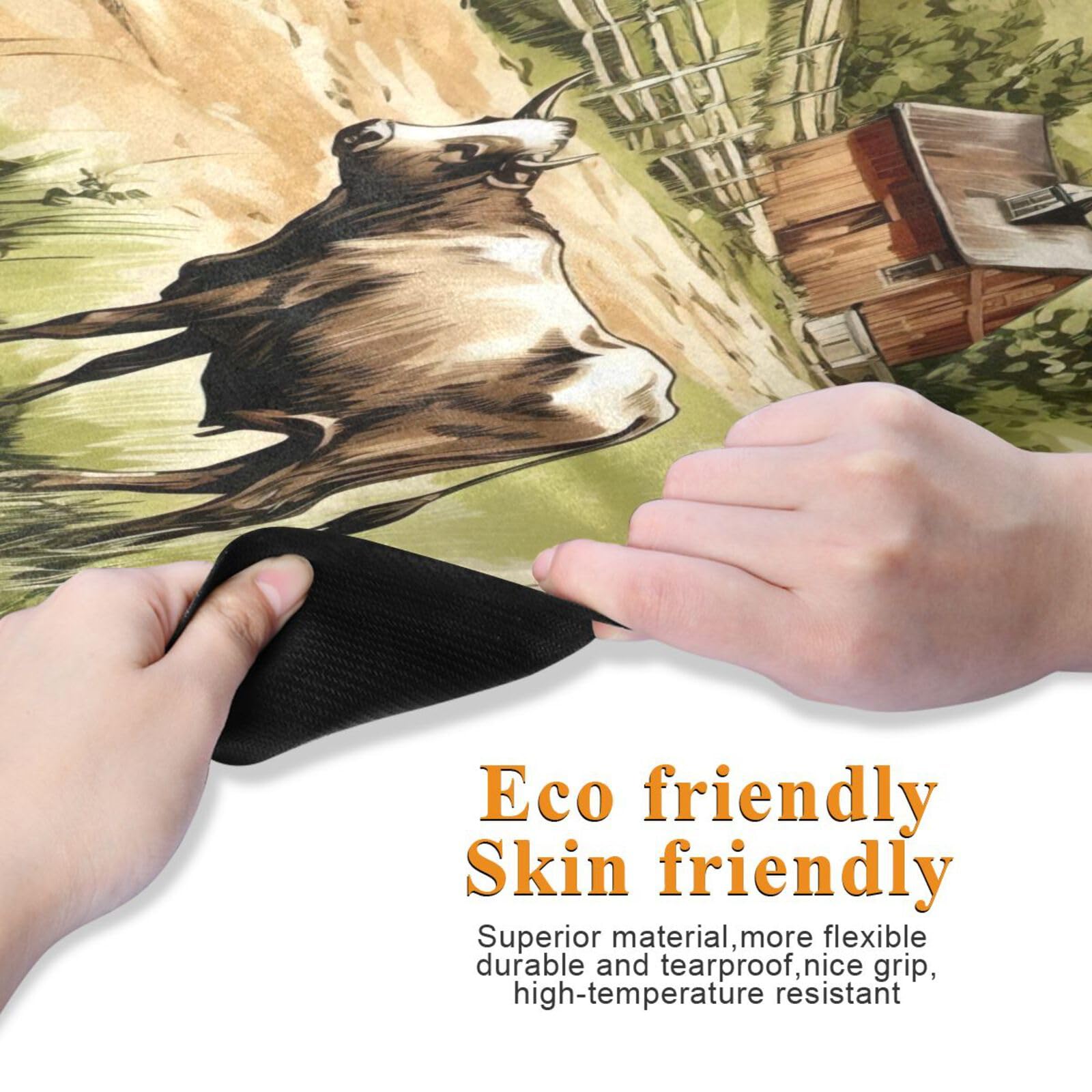 Msyxl Farm Animals Yoga Mat Non-Slip Fitness Mat for Pilates, Workout & Home Gym, 71x26 Inch Yoga Mats for Enhanced Yoga Practice