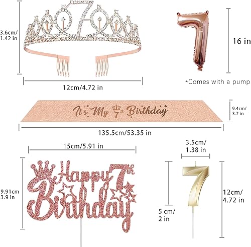 Miniatura 10 de Decoraciones de cumpleaños de 13 años para ella  5 regalos que incluyen corona de tiara número 13, banda, decoración de pasteles, globos, velas de