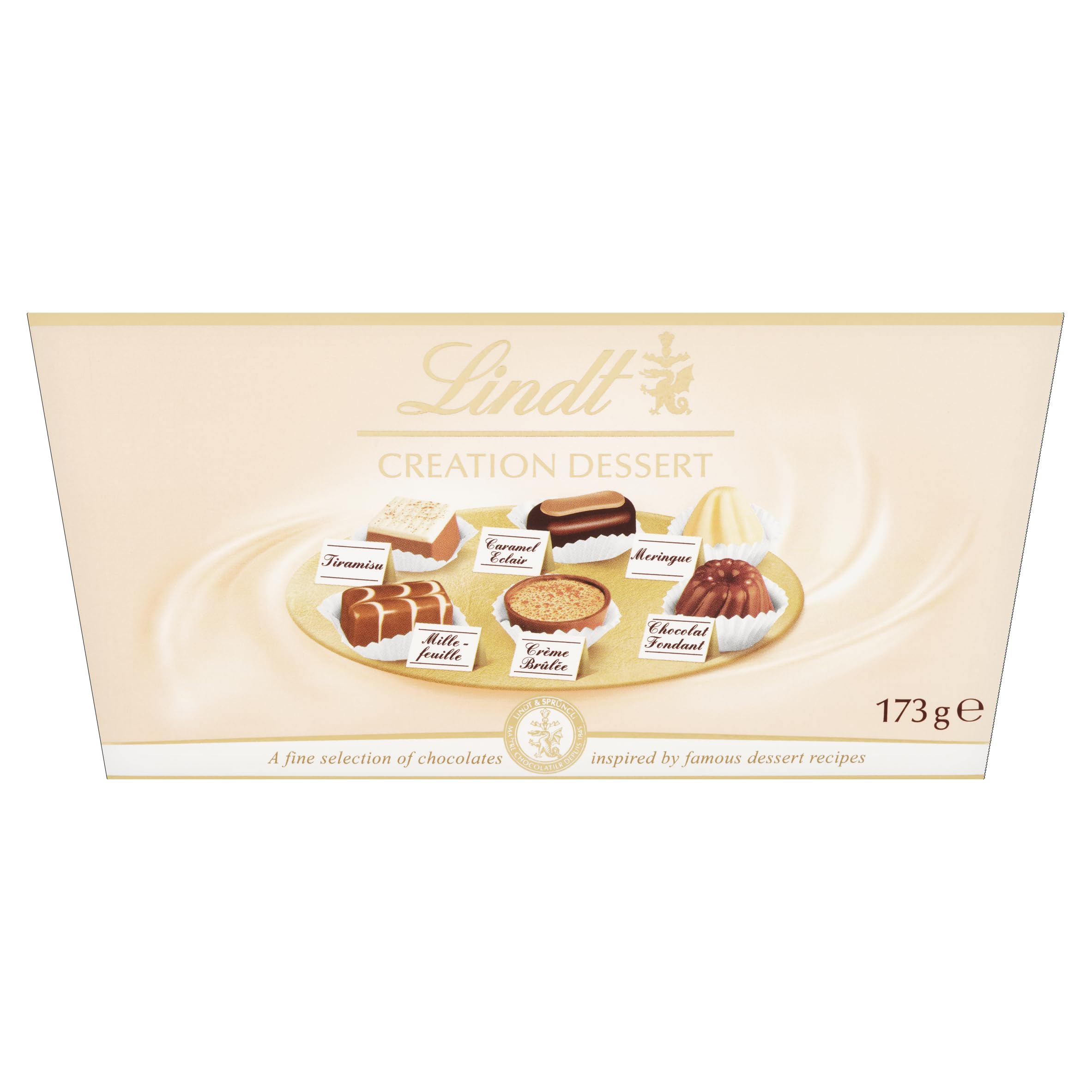 Lindt Creation Dessert Chocolate Box – 173g – Christmas, Gift – Assorted Milk, Dark & White Chocolates Inspired by Classic Desserts