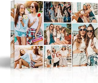 Personalized Canvas Wall Art with Your Photos for Family Baby Friends Pet,Custom Pictures On Gallery Wrapped Painting,Photo Canvas Prints Customized Collage (12" X 16")