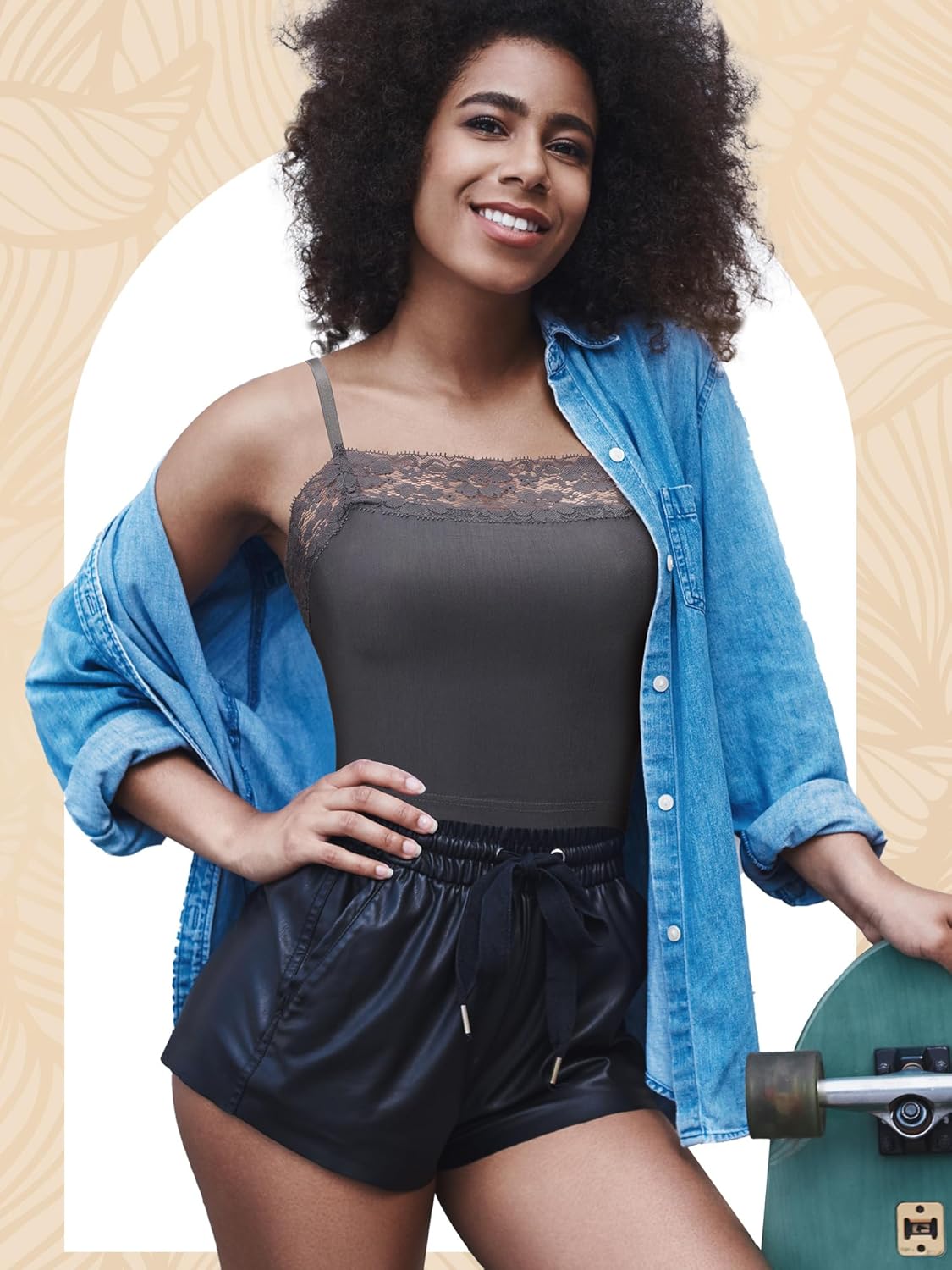 Bencailor 6 Pcs Women's Lace Camisole Spaghetti Strap Bralettes Crop Tops Half Cami Bandeau Tank - Image 2