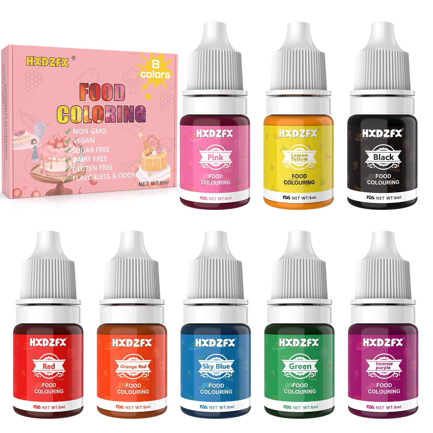 Buy Food Colouring 8 Colours Concentrated Food Colouring Set, Food Dye For Cakes, Baking