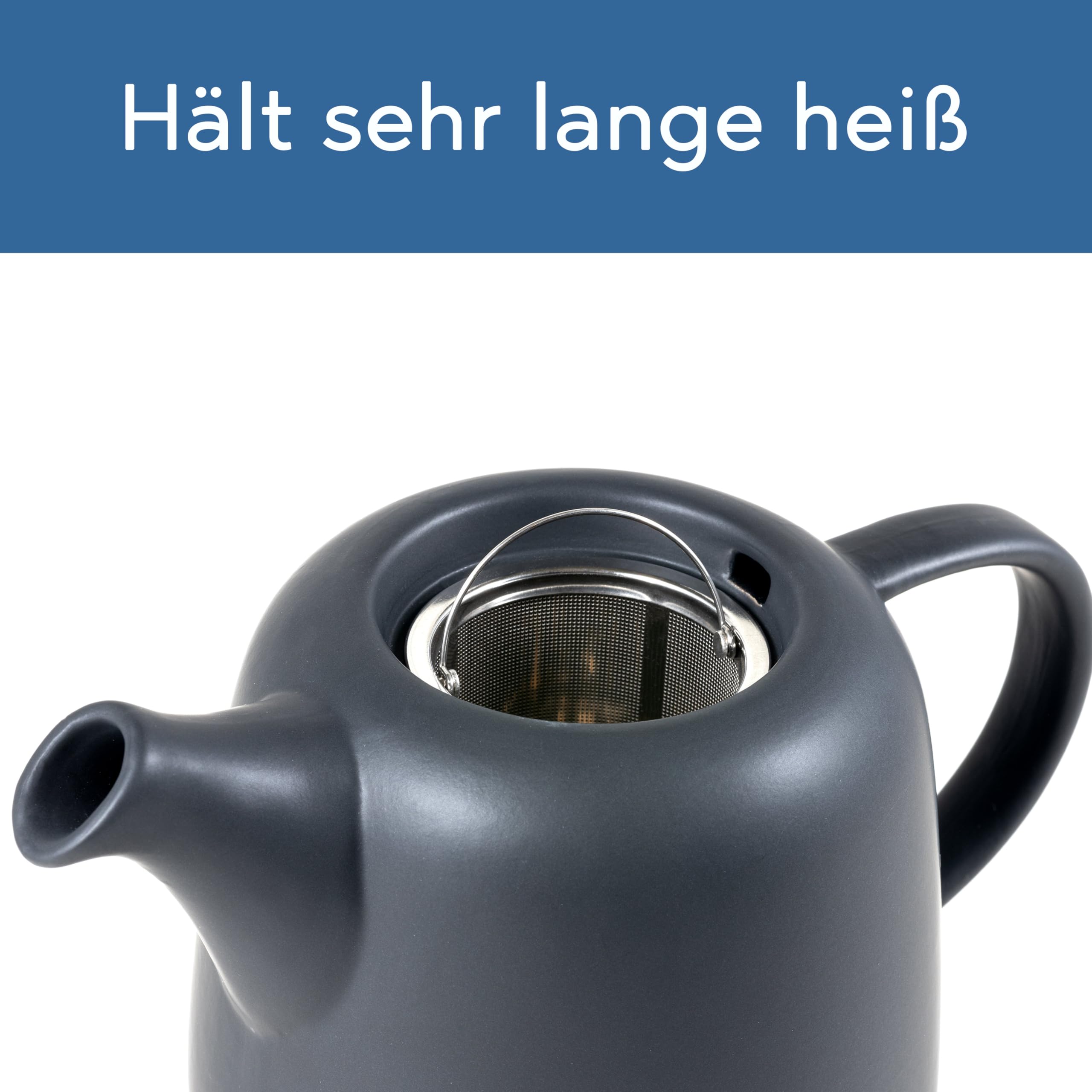 Teiera In Ceramica Da 1,3 Litri Con Filtro Acciaio Inox - Design Moderno Per Tè Foglie E Bustine - Foto 2