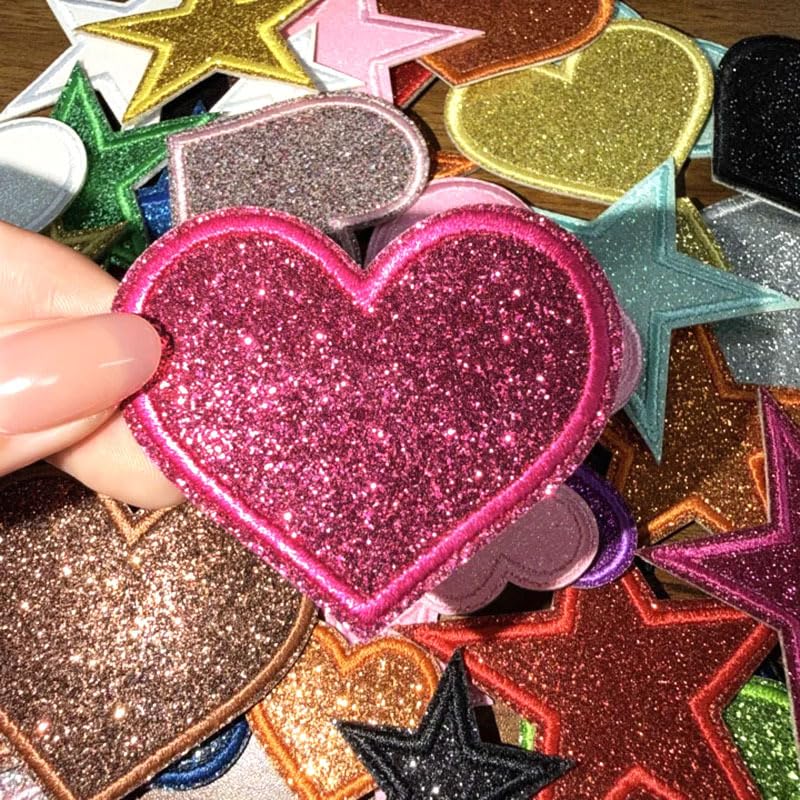 34 Pcs Iron On Heart Patches, 1.3" Small Embroidered Appliques for Clothes - image 5