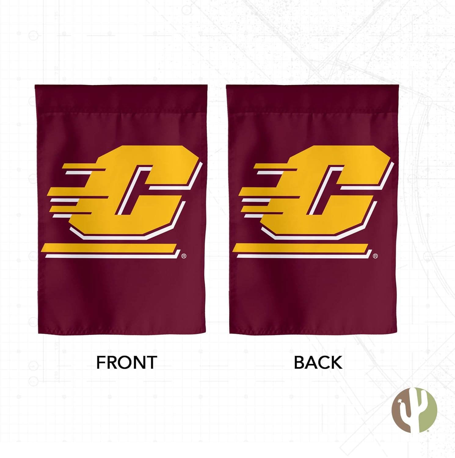 Desert Cactus Central Michigan University CMU Garden Flag – 19 x 12 inch Central Michigan Chippewas Banner, For Outdoor Display and Events (Design A) - Image 2