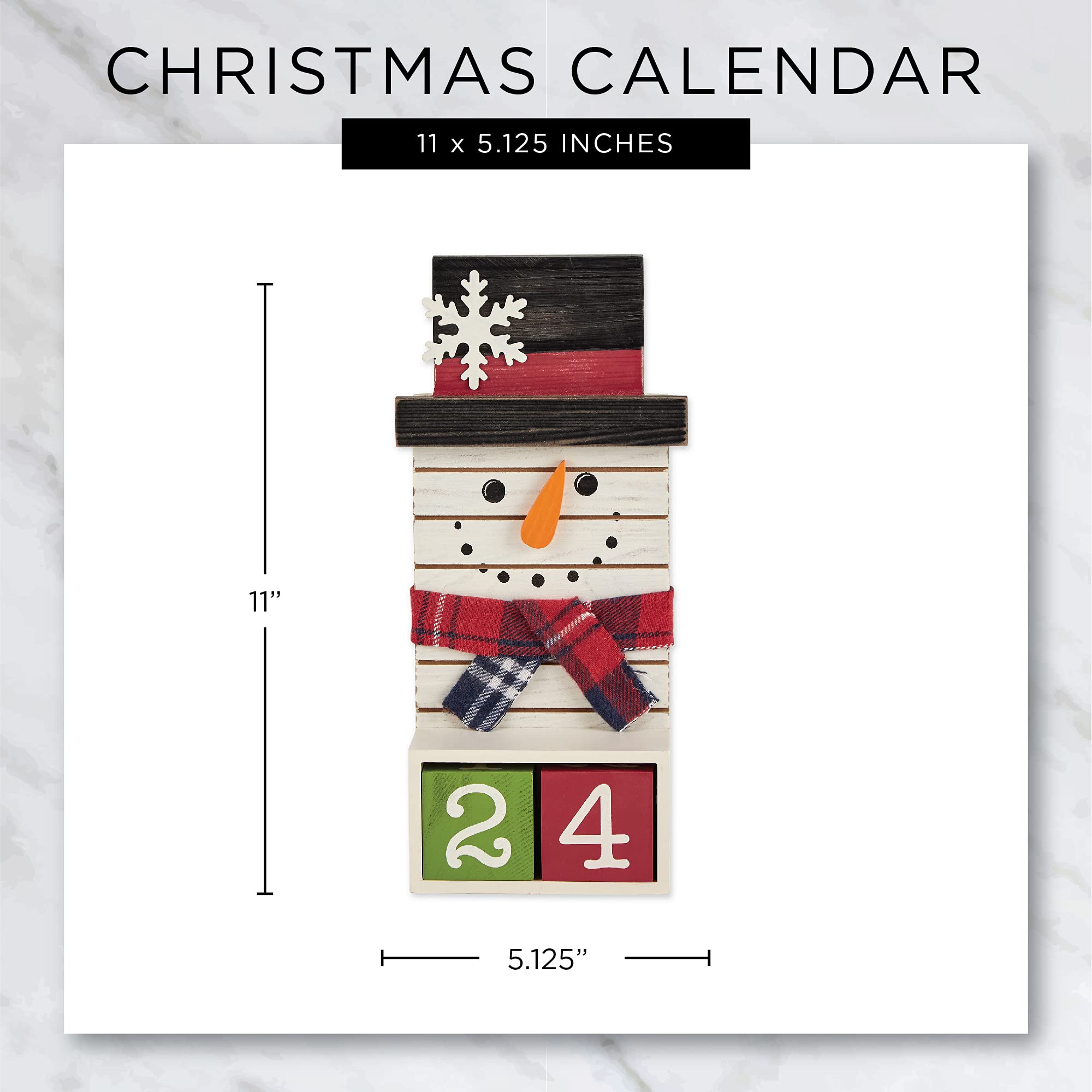 DII Urlaubs-Wanddekoration zum Aufhängen, 11 x 5, quadratischer Schneemann, Adventskalender, 3-teilig