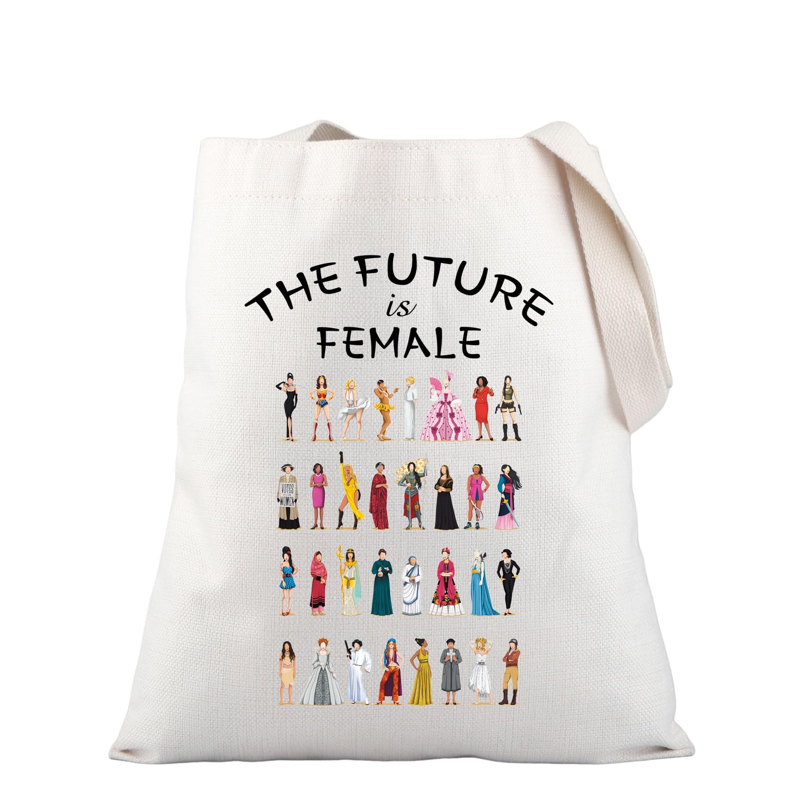 PLITI Feminist Gifts Girl Power Tote Bag Women Empowerment Gift The Future Is Female Canvas Shoulder Bag Feminism Gift