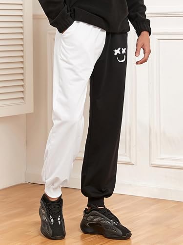 Vista 5 de ZAFUL Pantalones deportivos cónicos para hombre, pantalones de entrenamiento para gimnasio, correr, con estampado de dibujos animados, con cordón