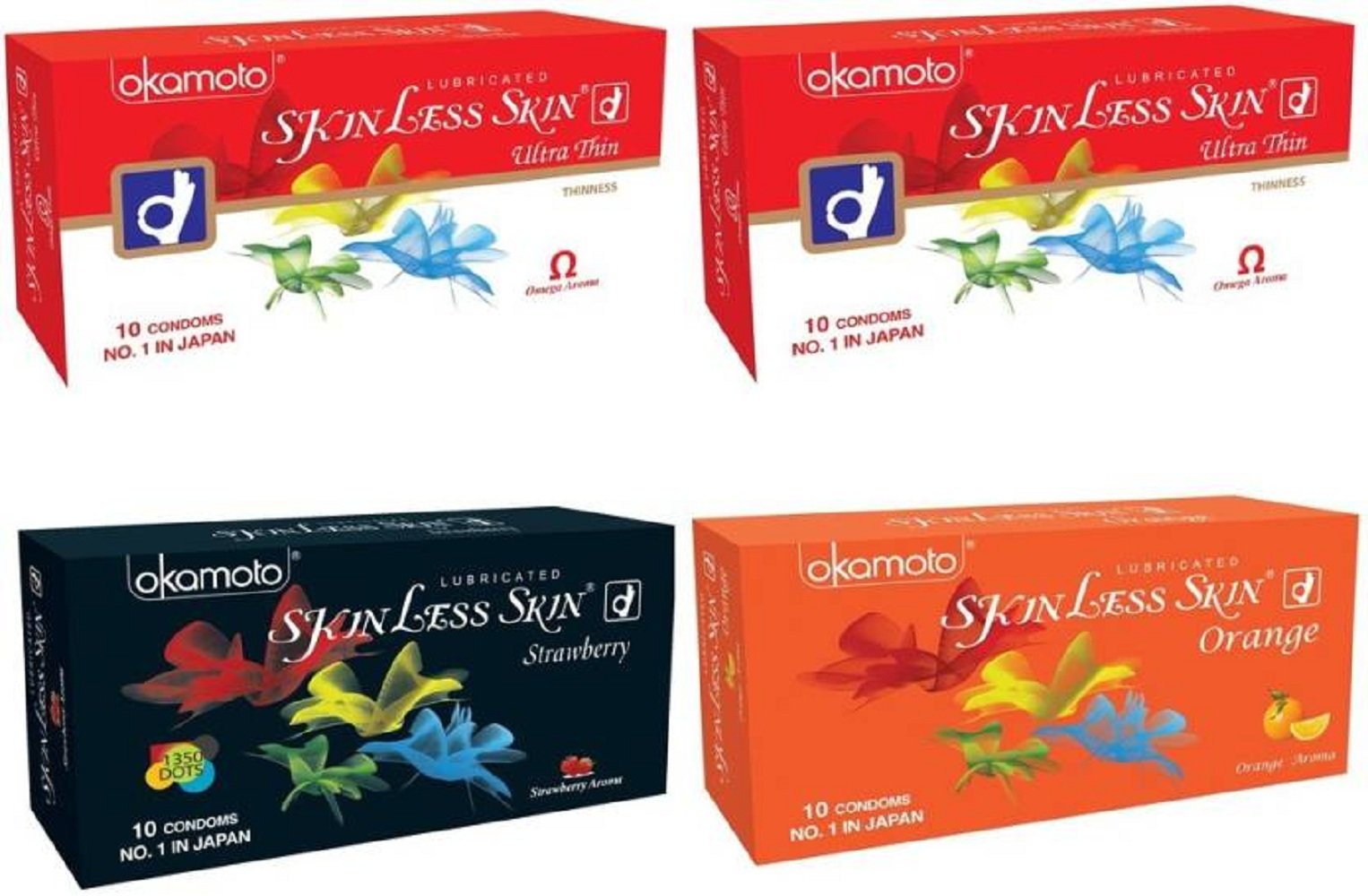 Okamoto Condoms For Men Skinless Skin - Ultra Thin,Strawberry & Orange (4 x 10s)-image-10