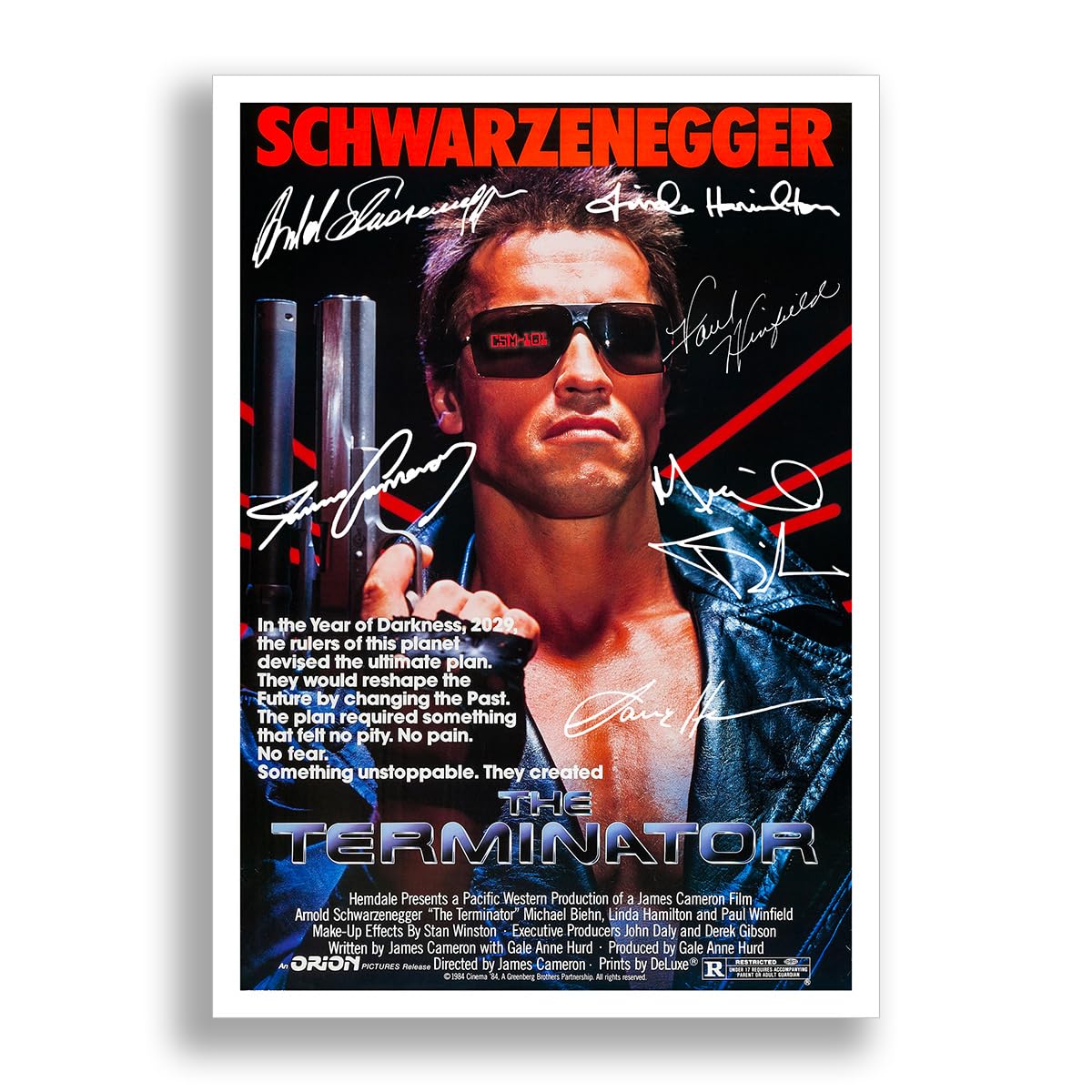 Mounted Gifts A4 Poster Only The Terminator Cast Signed A4 Poster Photo Print Framed Autograph Gift Movie Film (A4 Poster Only)