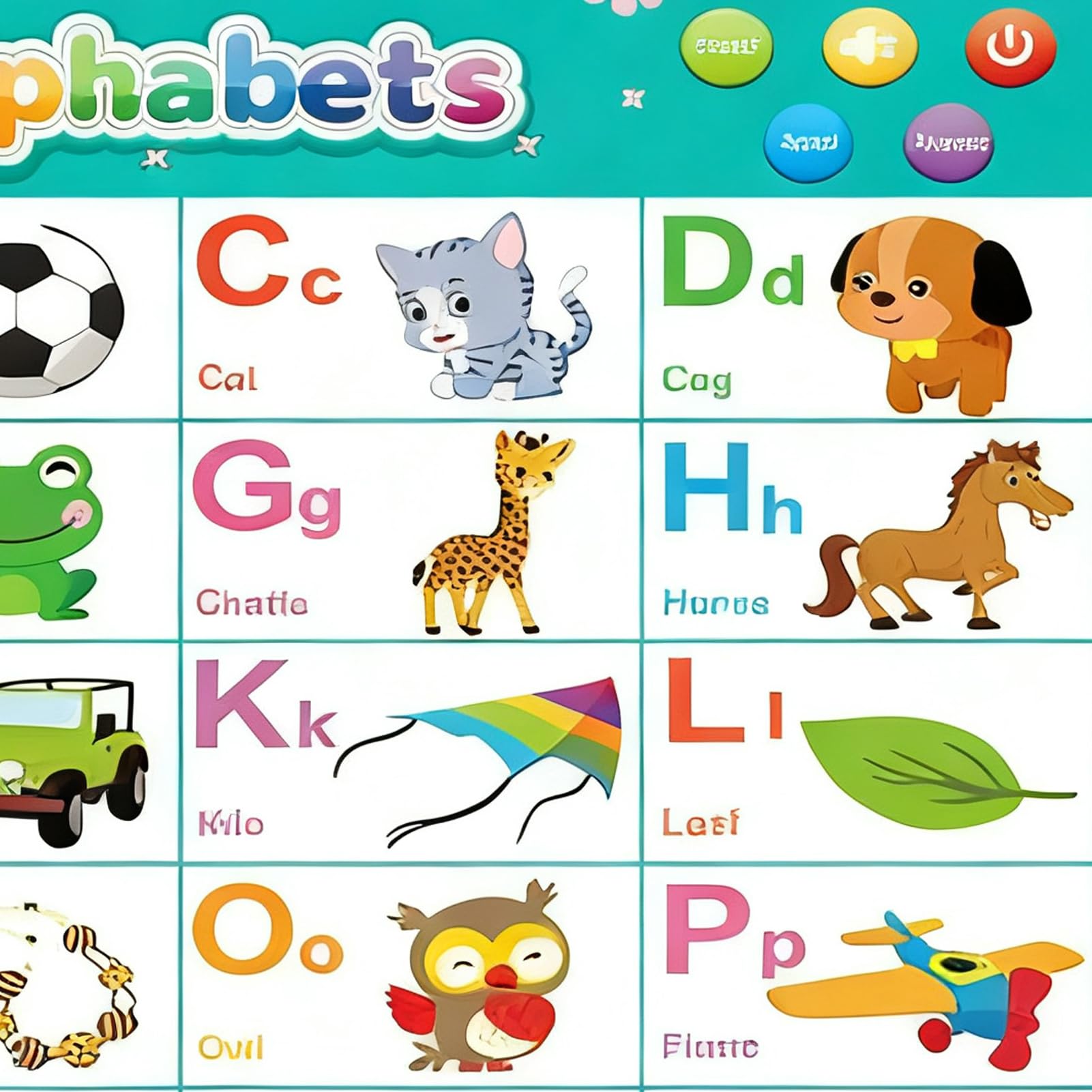 Elektronisches Alphabet-Wandtafel, interaktives Lieder, Klavierspiel, Zahlen, Tier, Wortschatz, Kinder, Lernposter, für Kinder im Alter von 1–6 Jahren, , Mädchen, Kindergarten, Schule