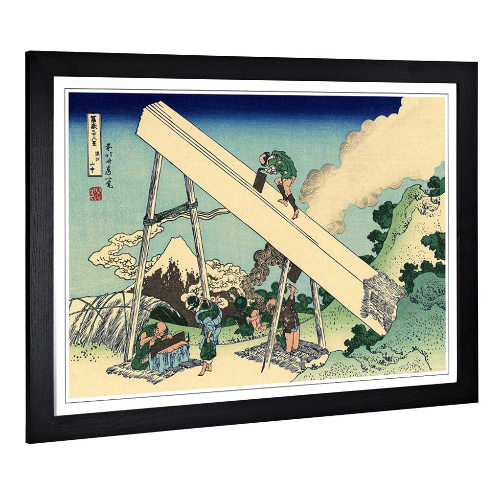 Big Box Art Framed Print of Hokusai Japanese Oriental The Fuji Design | Wall Art Picture | Home Decor for Kitchen, Living Room, Bedroom, Hallway, Black, A2 / 24.5x18 Inch / 62x45cm