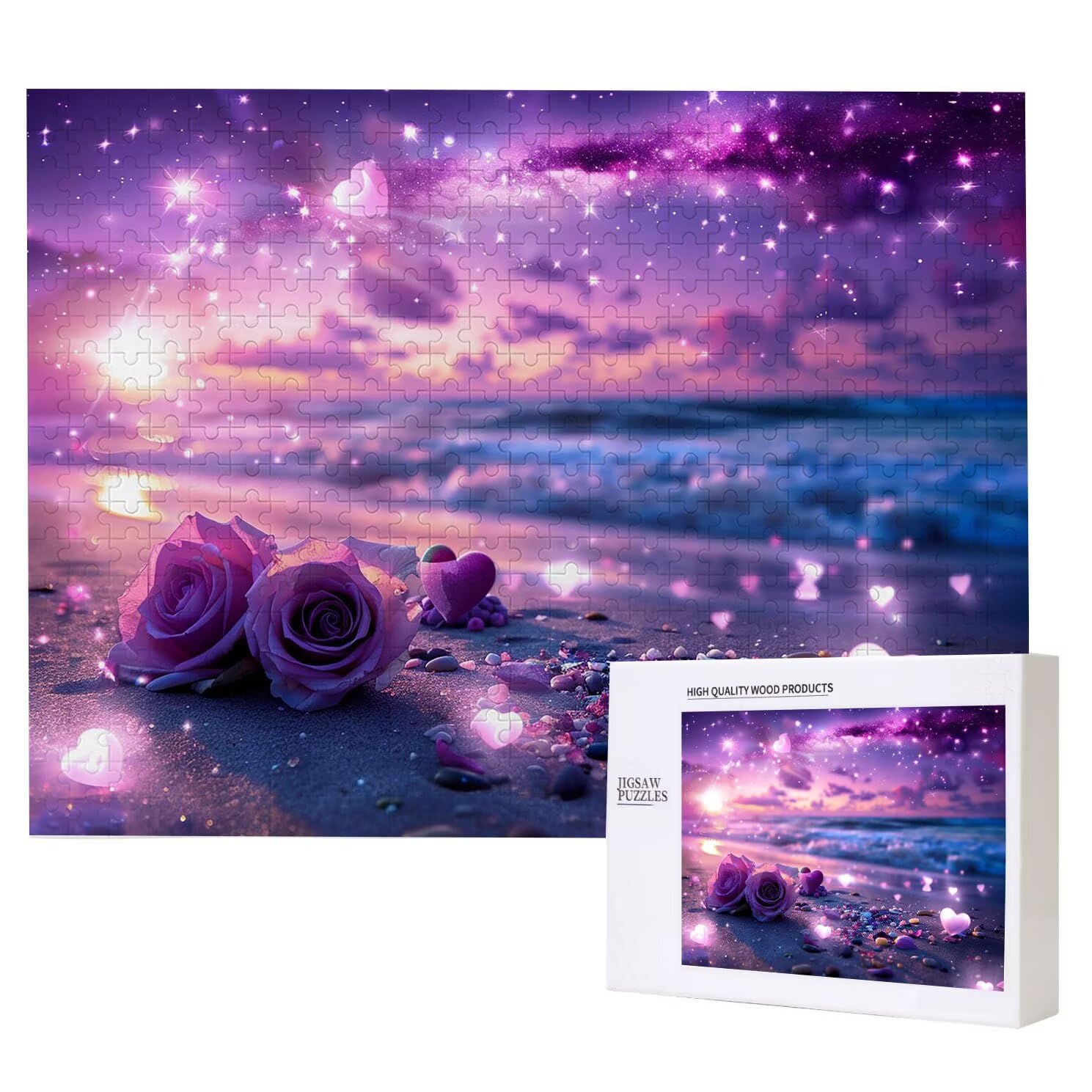 Jigsaw Puzzle, 1000 Pezzi Puzzle Classici, Amore Puzzle Rilassamento Intelligence, Mpossibile Difficile Puzzles impegnativo per adulti Puzzles per Gioco Familiare, Regalo per Amore Amico Rosa 1 K0F153